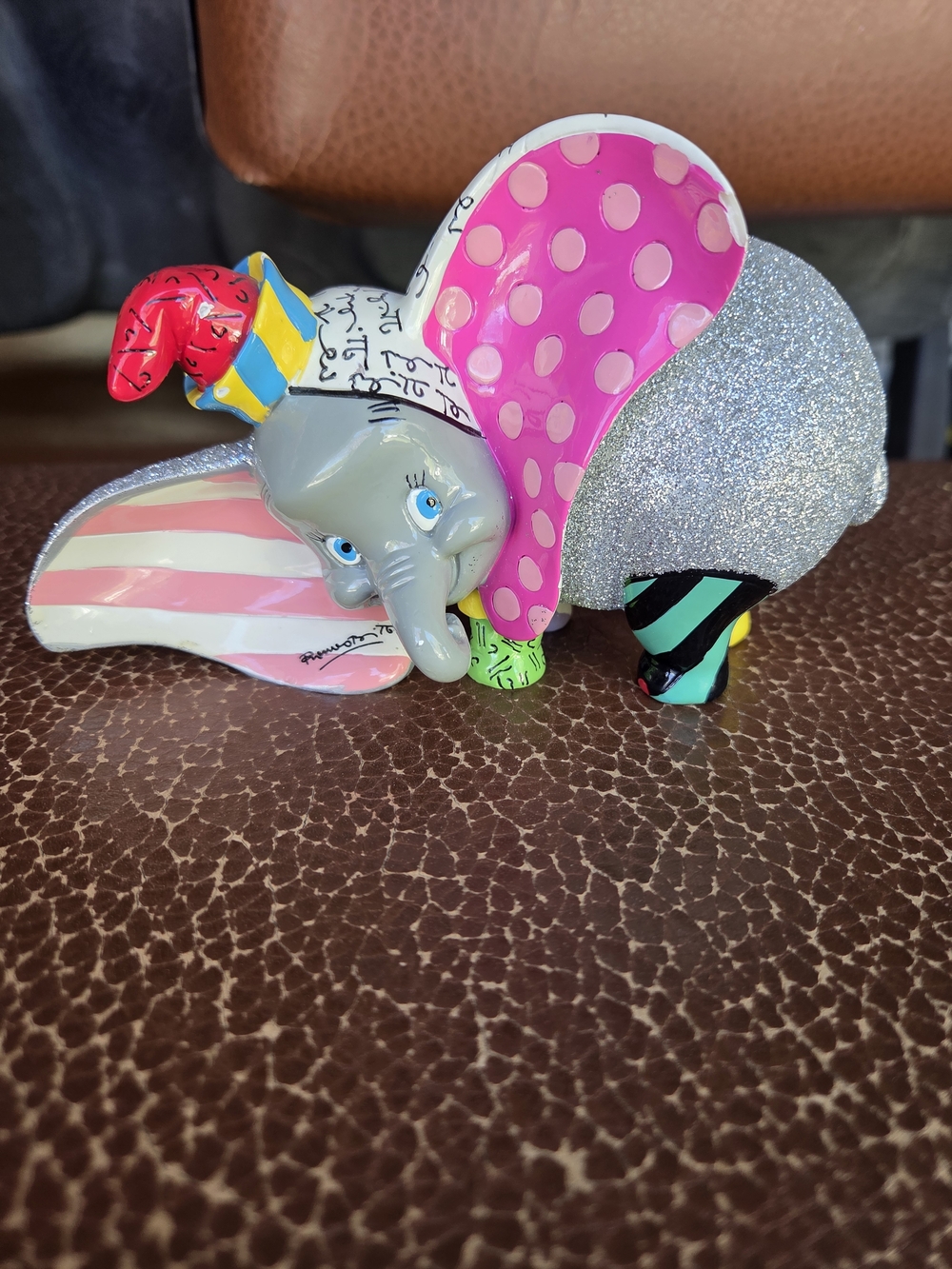 Dumbo Elephant Figurine Toy - Pink & Silver